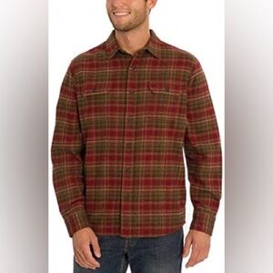 Orvis Red and Green Plaid Shirt